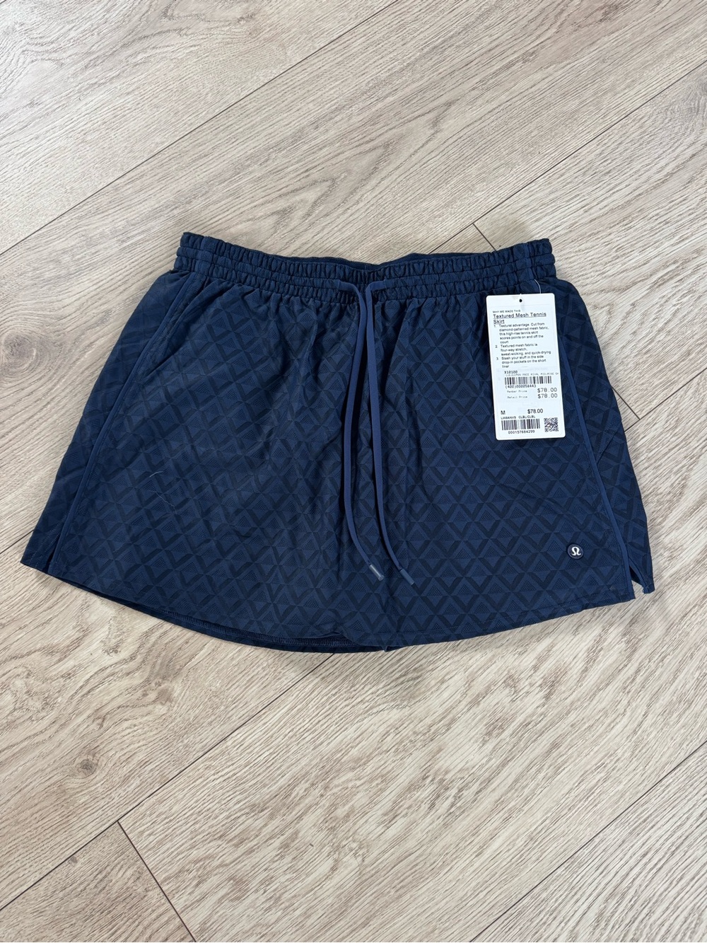 NWT lululemon Navy Drawstring TENNIS Mini Skirt